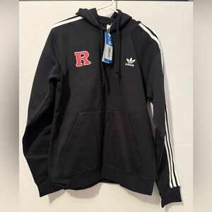 NWT Rutgers Women’s Adidas Black Hoodie with White Accents